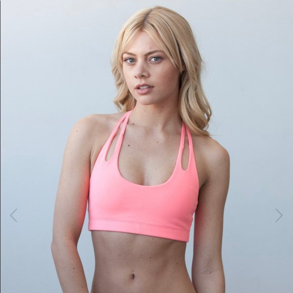 Montiel Coral Sports Bra, Size Medium